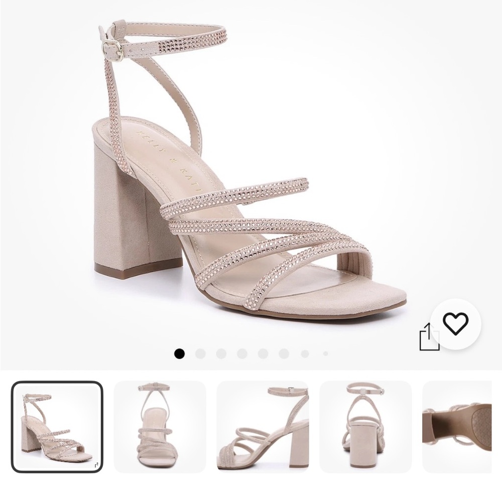 Kelly & Katie Cadene Strappy Block Heel Sandals - Light Peach